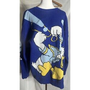 Donald Duck Knit Blue Sweater Sz. XL